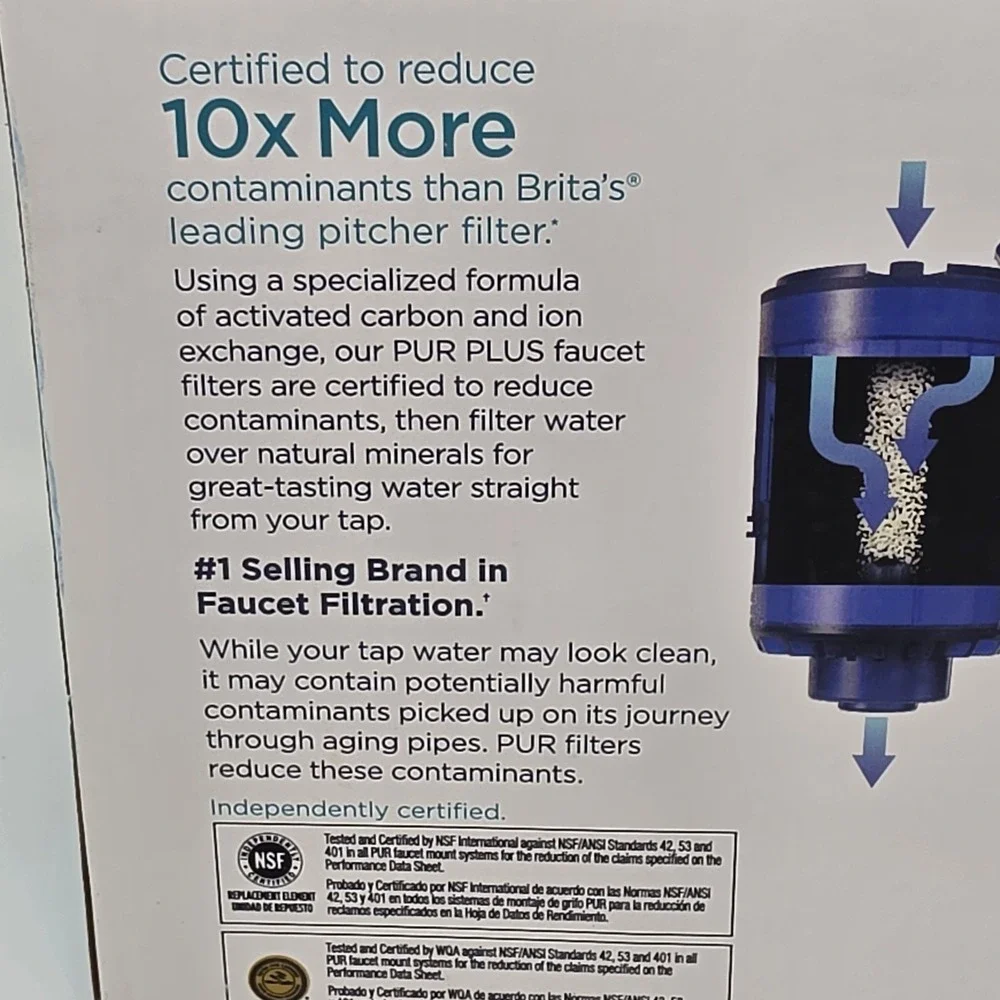 New! PUR Plus RF-9999 Faucet Water Filter Replacement 4 Pack ~ Mineral Core